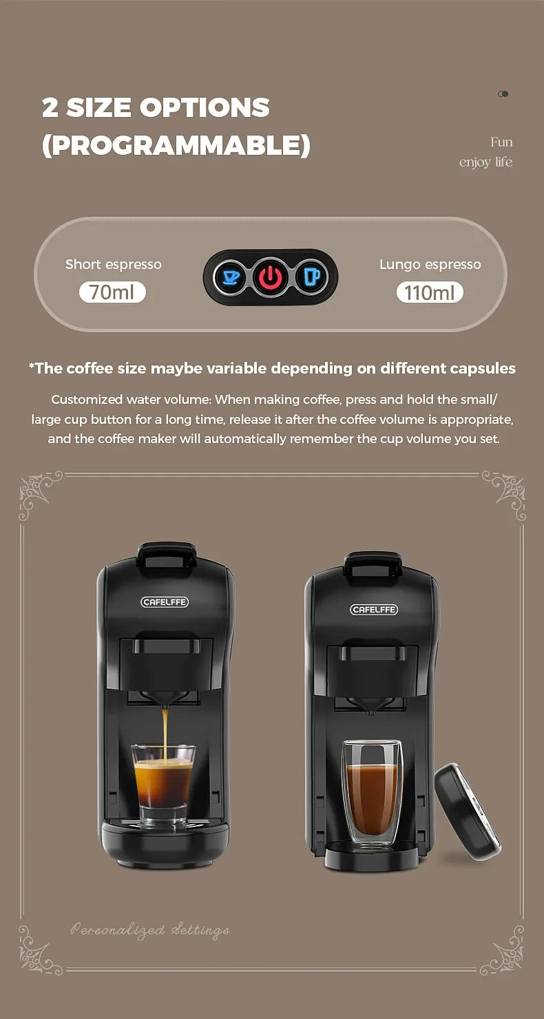 Máquina de café 3 em 1 - cápsulas Nespresso, Dolce Gusto ou café moído - 19Bar